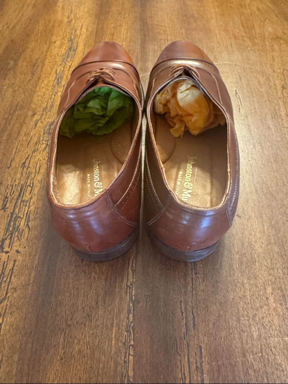 Johnston & Murphy Men's Melton Cap Toe 11 M Made in Italy Leather